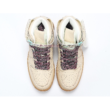 Air Jordan 1 Retro Hi Strap N7 AR4410-207 Light Cream/Gum Yellow-Emerald Rise-Light Cream Mens Womens Shoes