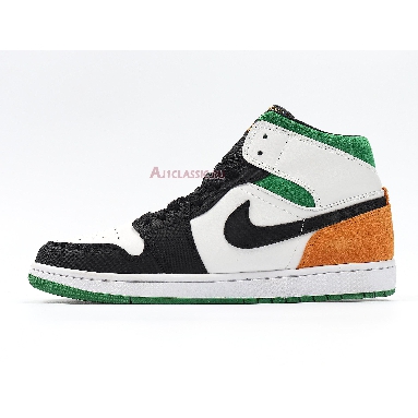 Air Jordan 1 Mid Lucky Green Laser Orange BQ6931-101 White/Laser Orange-Black-Lucky Green Mens Womens Shoes