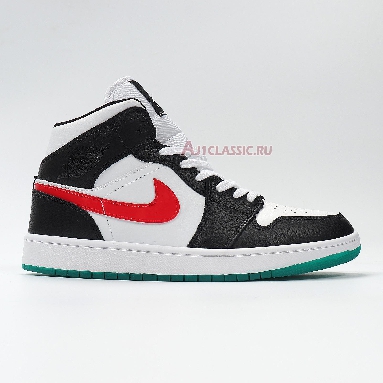 Air Jordan 1 Mid Alternate Swoosh BQ6472-063 Black/University Red/White/Lucid Green Mens Womens Shoes