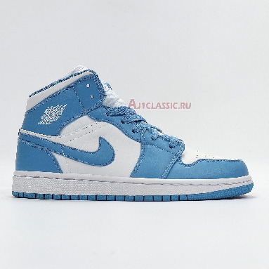 Air Jordan 1 Mid UNC 554724-106 White/University Blue-White Mens Womens Shoes