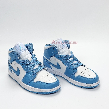 Air Jordan 1 Mid UNC 554724-106 White/University Blue-White Mens Womens Shoes