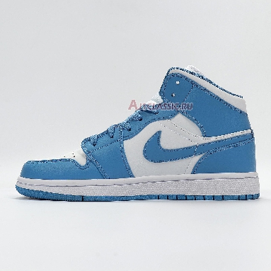 Air Jordan 1 Mid UNC 554724-106 White/University Blue-White Mens Womens Shoes