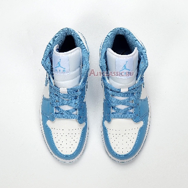 Air Jordan 1 Mid UNC 554724-106 White/University Blue-White Mens Womens Shoes