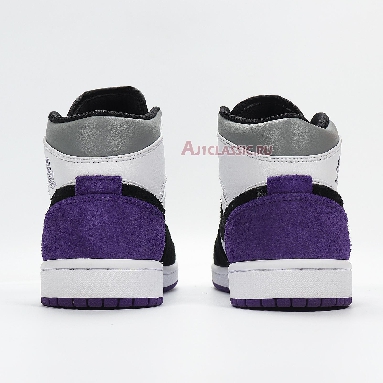 Air Jordan 1 Mid Surfaces With Purple 852542-105 Black/White/Purple Mens Womens Shoes