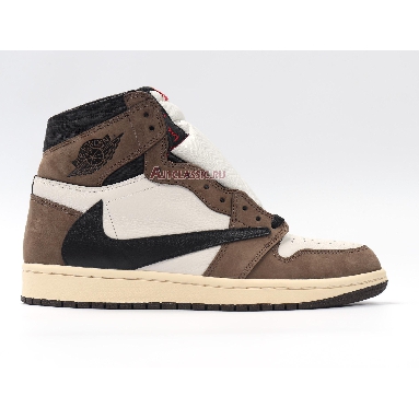 Travis Scott x Air Jordan 1 Retro High OG Mocha CD4487-100 Sail/Black-Dark Mocha-University Red Mens Womens Shoes
