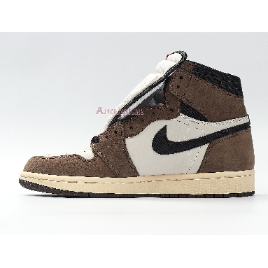 Travis Scott x Air Jordan 1 Retro High OG Mocha CD4487-100 Sail/Black-Dark Mocha-University Red Mens Womens Shoes