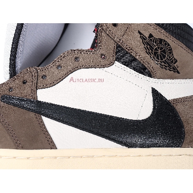 Travis Scott x Air Jordan 1 Retro High OG Mocha CD4487-100 Sail/Black-Dark Mocha-University Red Mens Womens Shoes