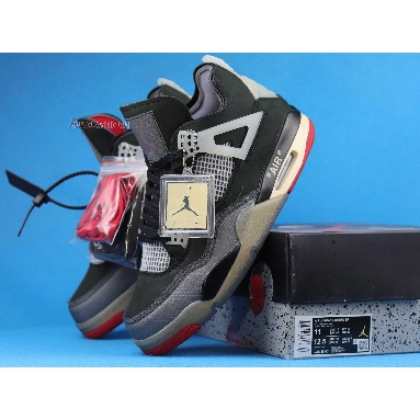 Off-White x Air Jordan 4 Retro Cream Sail CV9388-001 Black/Muslin-Black/Noir/Mousseline Mens Womens Shoes