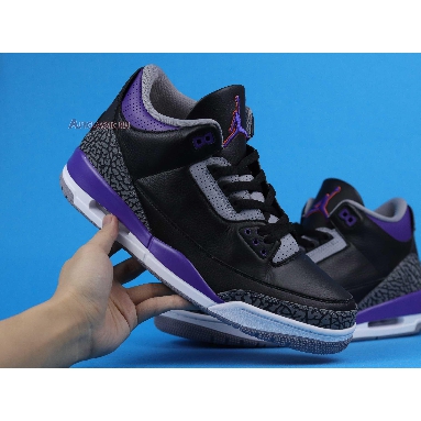 Air Jordan 3 Retro Court Purple CT8532-050 Black/Cement Grey/White/Court Purple Mens Womens Shoes
