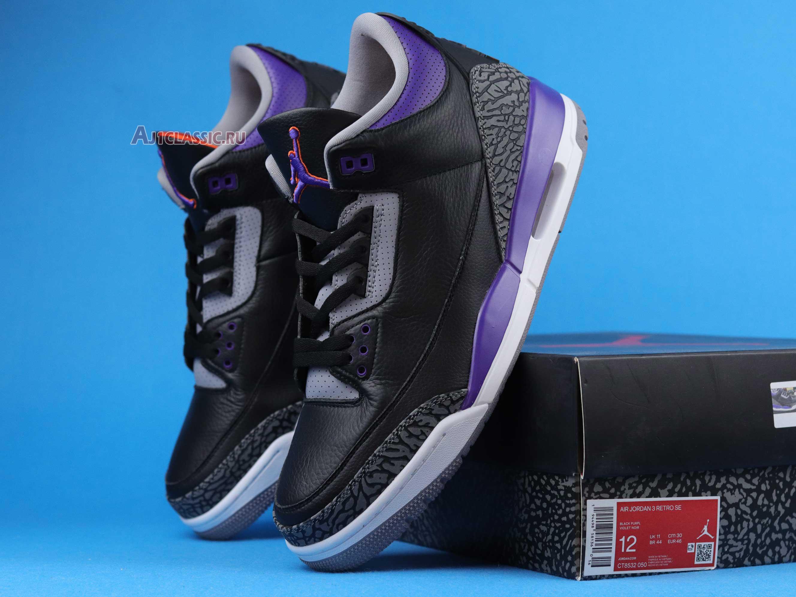 New Air Jordan 3 Retro "Court Purple" CT8532-050 Shoes