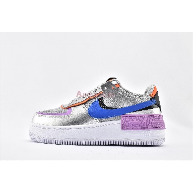 Nike Wmns Air Force 1 Shadow Metallic Silver CW6030-001 Metallic Silver/Fuchsia Glow/Hyper Crimson/Racer Blue Mens Womens Shoes