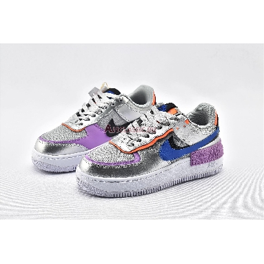Nike Wmns Air Force 1 Shadow Metallic Silver CW6030-001 Metallic Silver/Fuchsia Glow/Hyper Crimson/Racer Blue Mens Womens Shoes