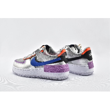 Nike Wmns Air Force 1 Shadow Metallic Silver CW6030-001 Metallic Silver/Fuchsia Glow/Hyper Crimson/Racer Blue Mens Womens Shoes