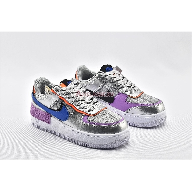 Nike Wmns Air Force 1 Shadow Metallic Silver CW6030-001 Metallic Silver/Fuchsia Glow/Hyper Crimson/Racer Blue Mens Womens Shoes
