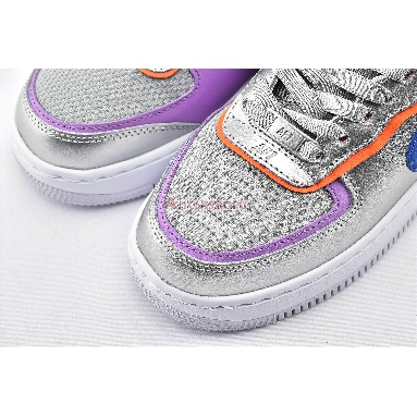 Nike Wmns Air Force 1 Shadow Metallic Silver CW6030-001 Metallic Silver/Fuchsia Glow/Hyper Crimson/Racer Blue Mens Womens Shoes