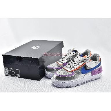 Nike Wmns Air Force 1 Shadow Metallic Silver CW6030-001 Metallic Silver/Fuchsia Glow/Hyper Crimson/Racer Blue Mens Womens Shoes
