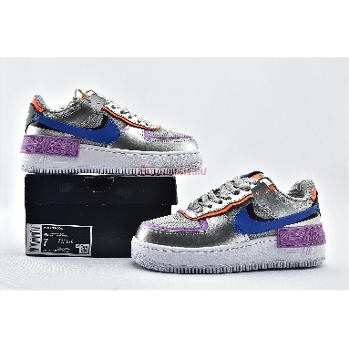 Nike Wmns Air Force 1 Shadow Metallic Silver CW6030-001 Metallic Silver/Fuchsia Glow/Hyper Crimson/Racer Blue Mens Womens Shoes