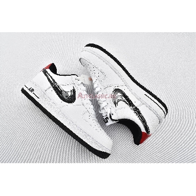 Nike Air Force 1 Low Brushstroke Swoosh - White DA4657-100 White/University Red/Black Mens Womens Shoes