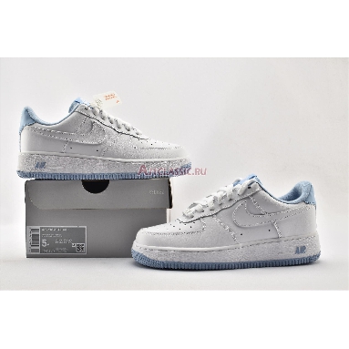 Nike Air Force 1 GS White Hydrogen Blue CD6915-103 White/White/Hydrogen Blue Mens Womens Shoes