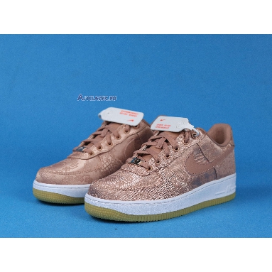 CLOT x Nike Air Force 1 Low Premium Rose Gold Silk CJ5290-600-02 Rose Gold/White/Gum Light Brown Mens Womens Shoes