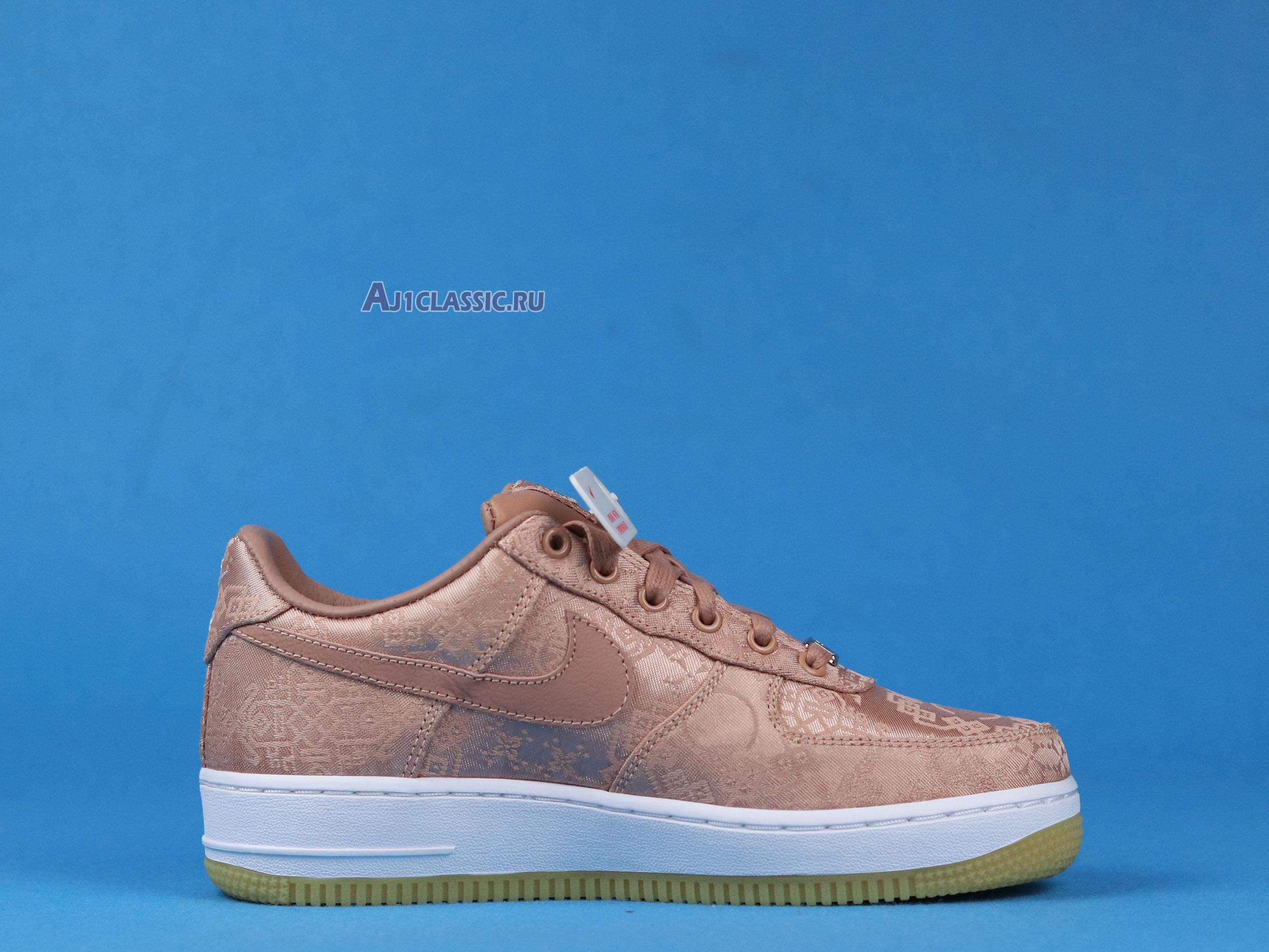 New CLOT x Nike Air Force 1 Low Premium "Rose Gold Silk" CJ5290-600-02 Shoes