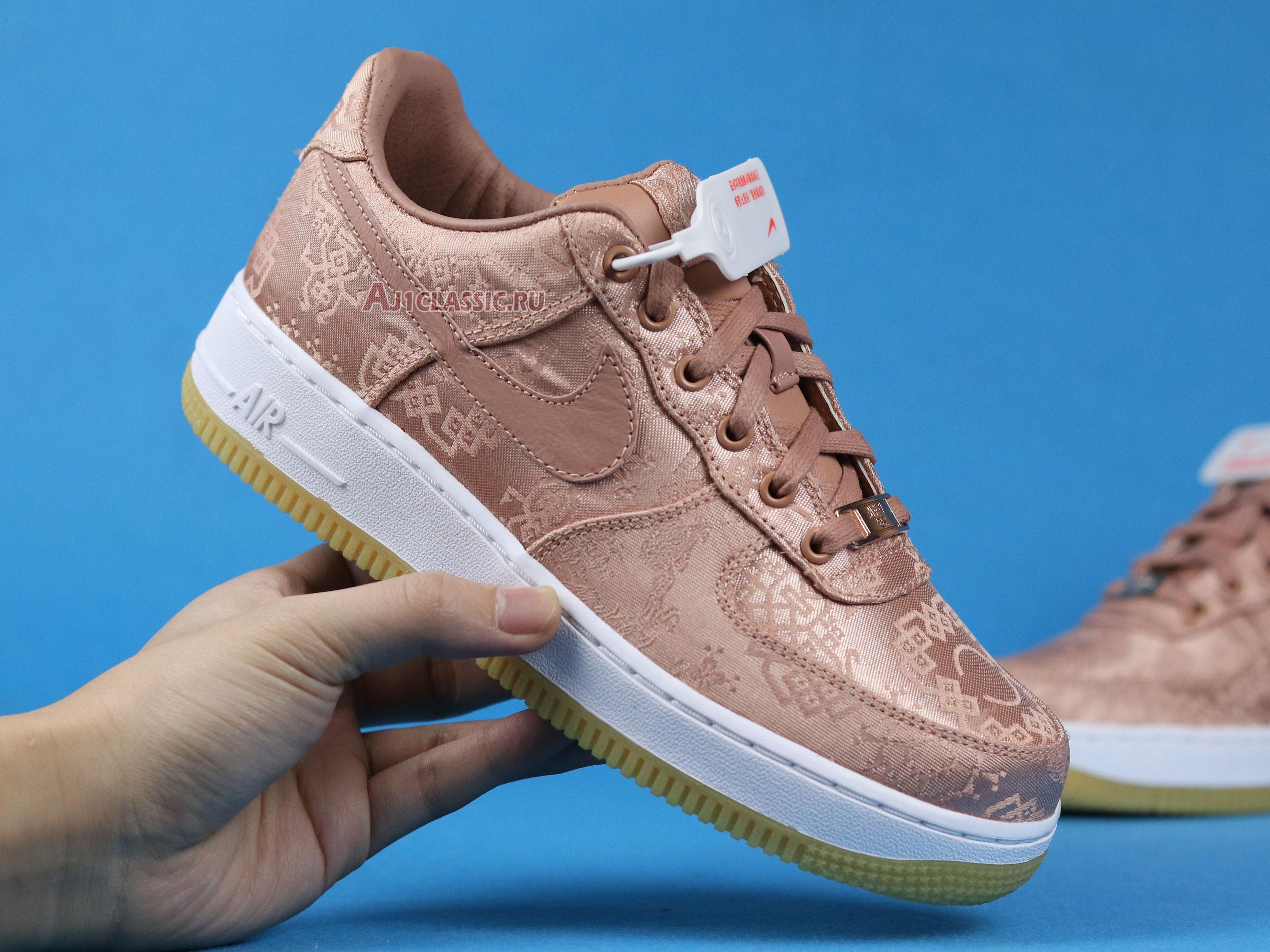 New CLOT x Nike Air Force 1 Low Premium "Rose Gold Silk" CJ5290-600-02 Shoes