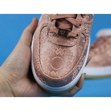 CLOT x Nike Air Force 1 Low Premium Rose Gold Silk CJ5290-600-02 Rose Gold/White/Gum Light Brown Mens Womens Shoes