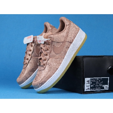 CLOT x Nike Air Force 1 Low Premium Rose Gold Silk CJ5290-600-02 Rose Gold/White/Gum Light Brown Mens Womens Shoes