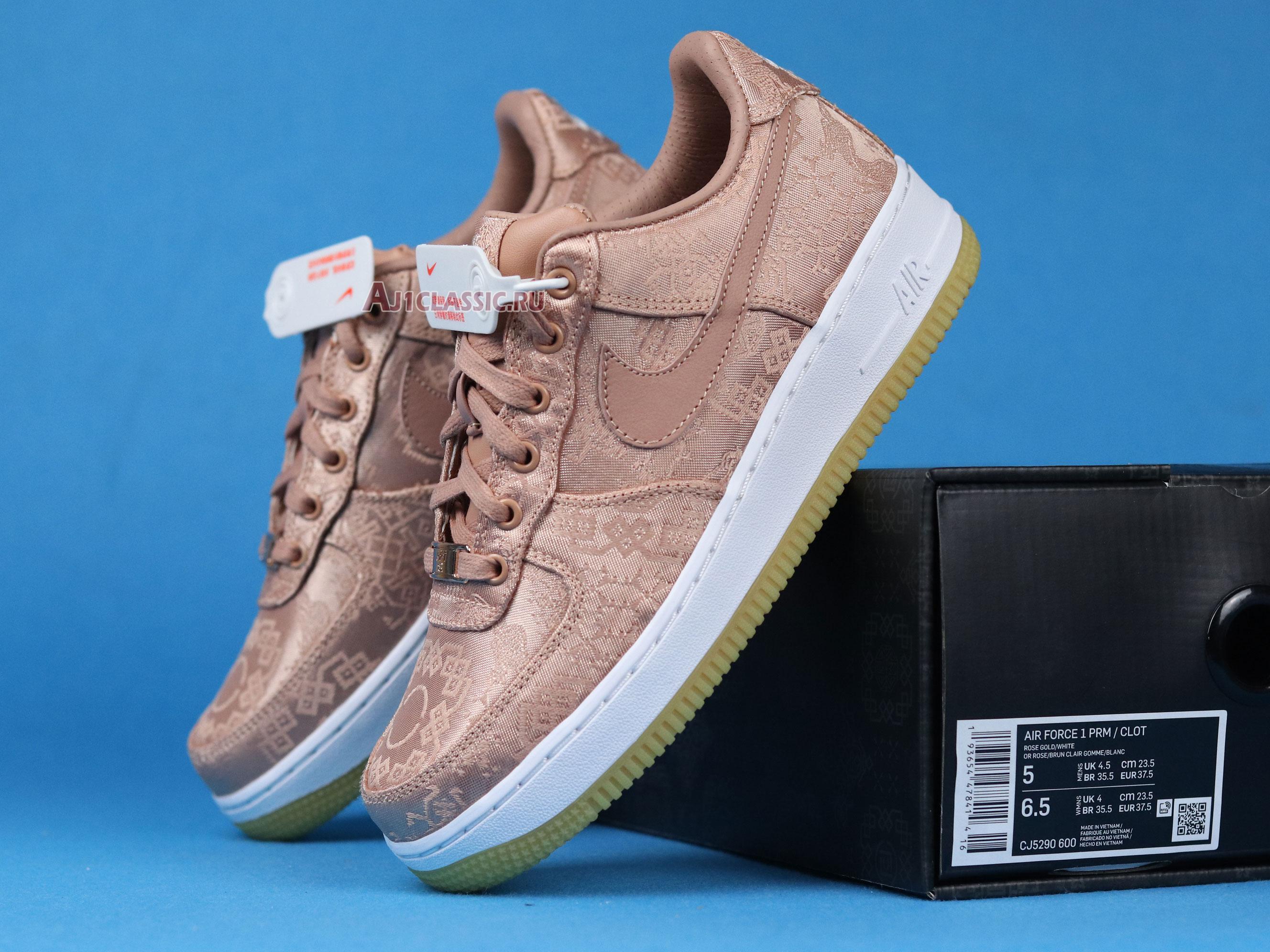 New CLOT x Nike Air Force 1 Low Premium "Rose Gold Silk" CJ5290-600-02 Shoes