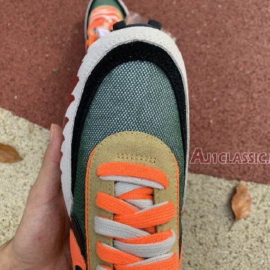 Sacai x Nike LDWaffle Shark BV0073-081 Orange Red/Grass Green//Black/White Mens Womens Shoes