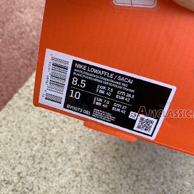 Sacai x Nike LDWaffle Shark BV0073-081 Orange Red/Grass Green//Black/White Mens Womens Shoes