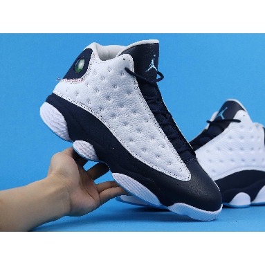 Air Jordan 13 Retro Obsidian 414571-144 White/Obsidian/Dark Powder Blue Mens Womens Shoes
