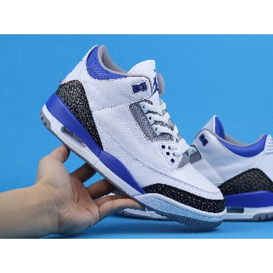 Air Jordan 3 Retro Racer Blue CT8532-145 White/Black/Cement Grey/Racer Blue Mens Womens Shoes