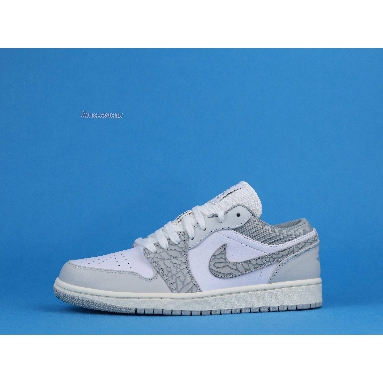Air Jordan 1 Low Premium Elephant Print DH4269-100 White/Neutral Grey/Sail/Smoke Grey Mens Womens Shoes