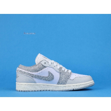 Air Jordan 1 Low Premium Elephant Print DH4269-100 White/Neutral Grey/Sail/Smoke Grey Mens Womens Shoes