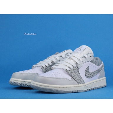 Air Jordan 1 Low Premium Elephant Print DH4269-100 White/Neutral Grey/Sail/Smoke Grey Mens Womens Shoes