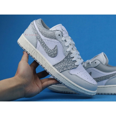 Air Jordan 1 Low Premium Elephant Print DH4269-100 White/Neutral Grey/Sail/Smoke Grey Mens Womens Shoes