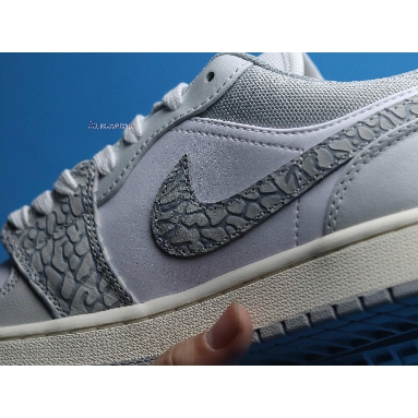 Air Jordan 1 Low Premium Elephant Print DH4269-100 White/Neutral Grey/Sail/Smoke Grey Mens Womens Shoes