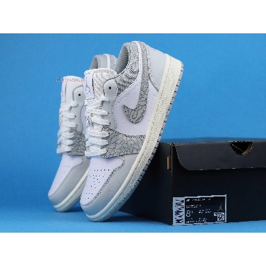 Air Jordan 1 Low Premium Elephant Print DH4269-100 White/Neutral Grey/Sail/Smoke Grey Mens Womens Shoes