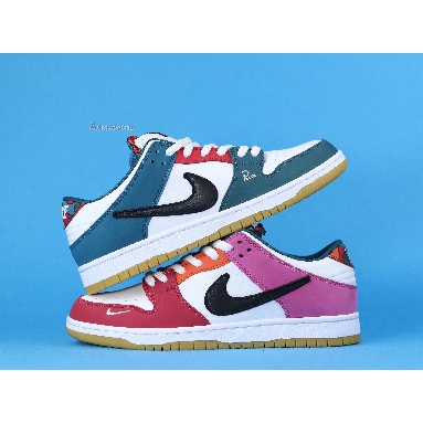 Parra x Nike SB Dunk Low DH7695-100 Fire Pink/Gym Red-Mocha-White-Royal Blue-Black Mens Womens Shoes