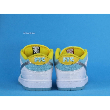 FTC x Nike Dunk Low SB Lagoon Pulse DH7687-400 White/Lagoon Pulse/Metallic Silver/Speed Yellow Mens Womens Shoes