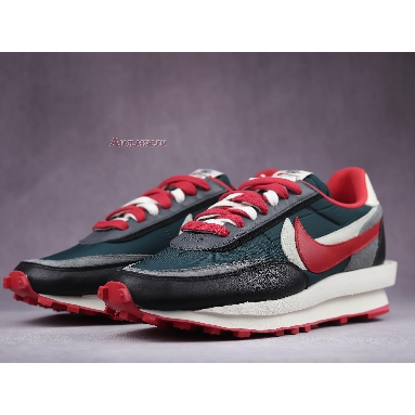 Sacai x Undercover x Nike LDWaffle Midnight Spruce University Red DJ4877-300 Midnight Spruce/Pale Ivory/Dark Grey/University Red Mens Womens Shoes