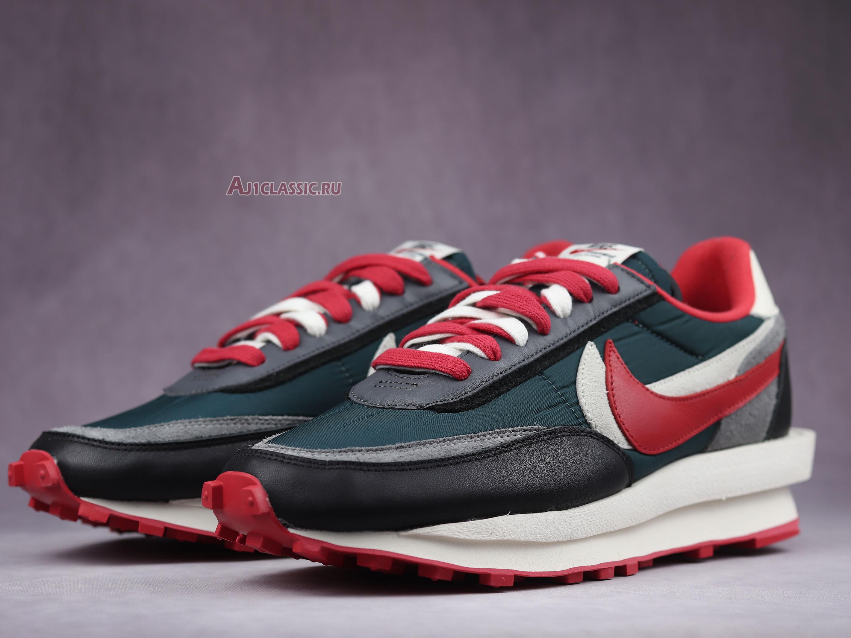 New Sacai x Undercover x Nike LDWaffle "Midnight Spruce University Red" DJ4877-300 Shoes