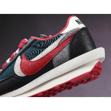 Sacai x Undercover x Nike LDWaffle Midnight Spruce University Red DJ4877-300 Midnight Spruce/Pale Ivory/Dark Grey/University Red Mens Womens Shoes