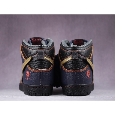 Gundam x Nike Dunk High SB Project Unicorn - Banshee Norn DH7717-400 Thunder Blue/Metallic Gold Mens Womens Shoes