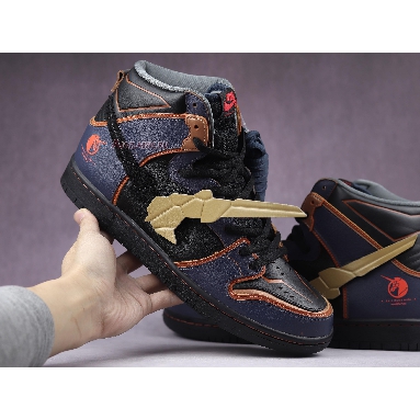 Gundam x Nike Dunk High SB Project Unicorn - Banshee Norn DH7717-400 Thunder Blue/Metallic Gold Mens Womens Shoes