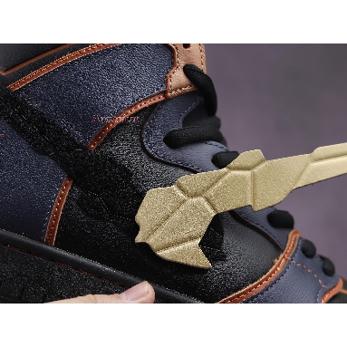 Gundam x Nike Dunk High SB Project Unicorn - Banshee Norn DH7717-400 Thunder Blue/Metallic Gold Mens Womens Shoes