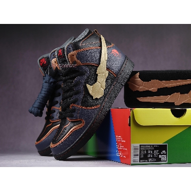 Gundam x Nike Dunk High SB Project Unicorn - Banshee Norn DH7717-400 Thunder Blue/Metallic Gold Mens Womens Shoes