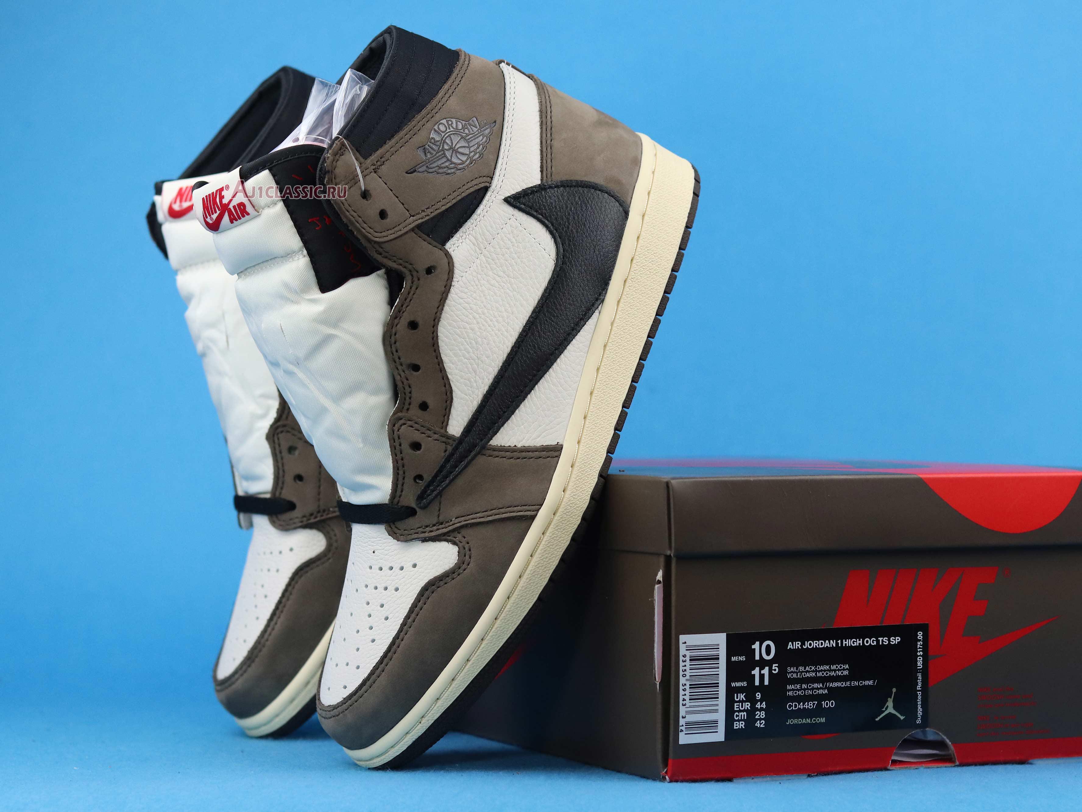 New Travis Scott x Air Jordan 1 High OG TS SP "Mocha" CD4487-100-5 Shoes