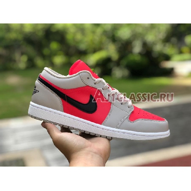 Air Jordan 1 Low Light Iron Ore DC0774-060 Light Iron Ore/Black-Siren Red Mens Womens Shoes